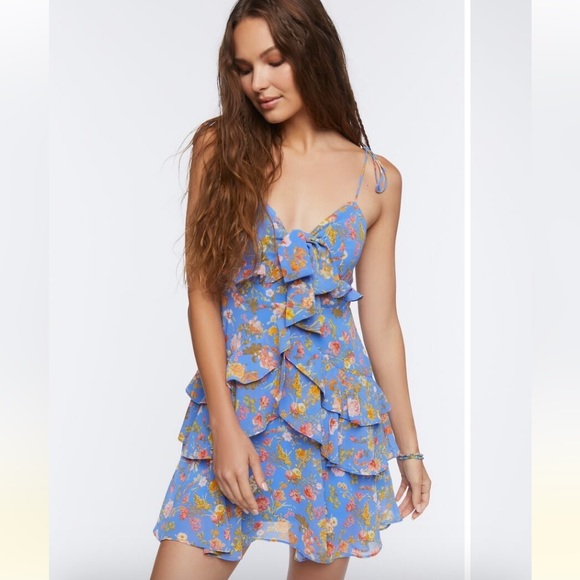Floral Print Mini Dress - Picture 2 of 12